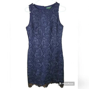 LAUREN Ralph Lauren navy lace dress